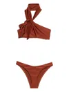Zimmermann Awaken Bow-detailed Halterneck Bikini In Brown