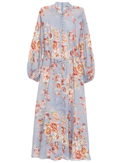 Zimmermann Awaken Billow Dress In Multicolor