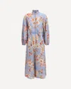 Zimmermann Womens Chambray Floral Billow Long-sleeve Linen Maxi Dress Xxs In Blue