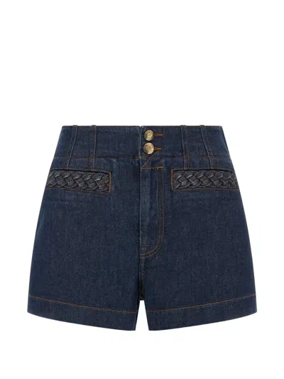 Zimmermann Awaken Braided-trim Shorts In Blue