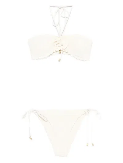 Zimmermann `awaken Crochet` Flower Bikini In Sand