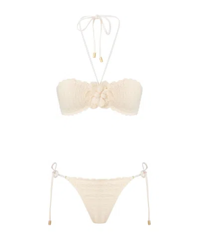 ZIMMERMANN ZIMMERMANN AWAKEN CROCHET FLOWER BIKINI
