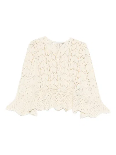 Zimmermann Awaken Crochet Top In Neutral