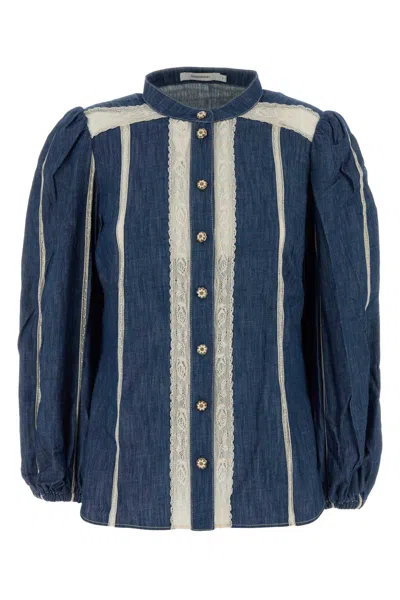 Zimmermann Awaken Denim Shirt In Blue
