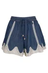 Zimmermann Awaken Lace-trimmed Denim Shorts