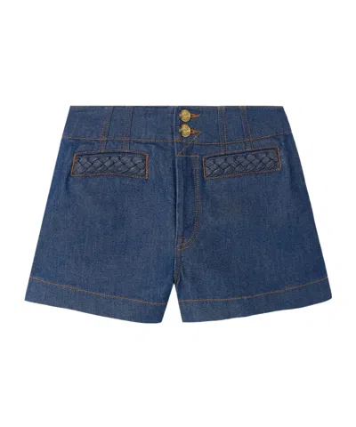Zimmermann Awaken Denim Shorts In Blue