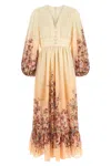 Zimmermann Awaken Plunge Maxi Dress With Separate Slip Clothing In Neutral
