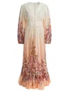 Zimmermann Awaken Plunge Maxi Dress With Separate Slip Clothing In Neutral
