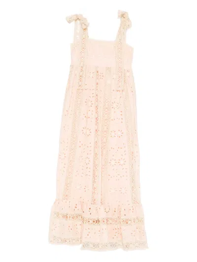 Zimmermann Awaken Eyelet-embellishment Ruffled Maxi Dress In Neutral
