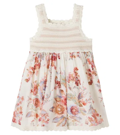 Zimmermann Kids' Awaken Floral Cotton Dress In Neutral