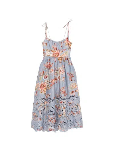 Zimmermann Awaken Floral Midi Dress In Multi