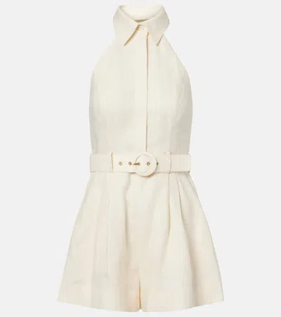 Zimmermann Awaken Halterneck Linen Romper In White