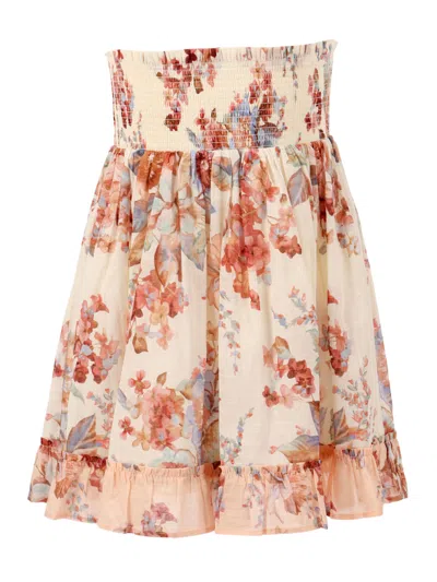 Zimmermann Awaken Kids Shirred Skirt In Neutral