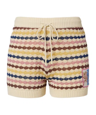 Zimmermann Awaken Knitted Cotton-blend Shorts In Neutral