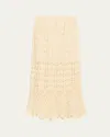 Zimmermann Awaken Lace Crochet Midi Skirt In Cream In White