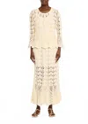 Zimmermann Awaken Lace Crochet Midi Skirt In Cream In White