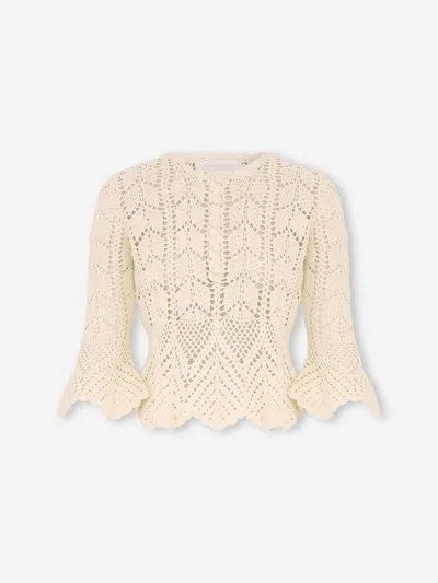 Zimmermann Awaken Lace Top In Neutral