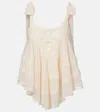Zimmermann Awaken Lace-trimmed Cotton And Silk Top In Brown