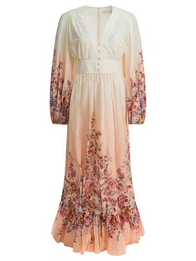 Zimmermann Awaken Plunge Maxi Dress With Separate Slip Clothing In Multi