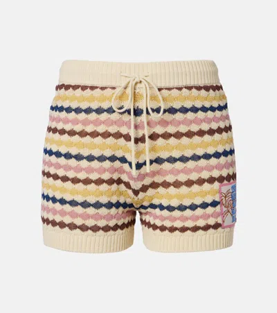 Zimmermann Awaken Knitted Cotton-blend Shorts In Multi