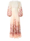 Zimmermann Awaken Plunge Maxi Dress With Separate Slip Clothing In Pink