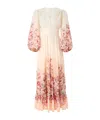 Zimmermann Awaken Plunge Maxi Dress With Separate Slip Clothing In Multi