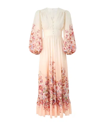 Zimmermann Awaken Plunge Maxi Dress With Separate Slip Clothing In Multi