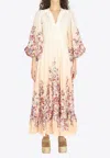 Zimmermann Awaken Plunge Maxi Dress With Separate Slip Clothing In Neutral