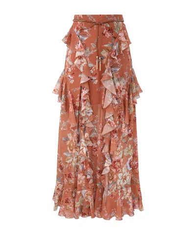 ZIMMERMANN ZIMMERMANN AWAKEN RUFFLE FLORAL PRINTED SKIRT