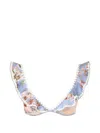 Zimmermann Spliced Print Awaken Crochet Tri Bikini Top In Blue