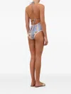 Zimmermann Triangle Bikini Top With Scalloped Trim And Detachable Straps In Blue