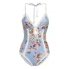 Zimmermann Triangle Bikini Top With Scalloped Trim And Detachable Straps In Blue