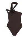 Zimmermann Awaken Asymmetric Halter One-piece Swimsuit In Multi