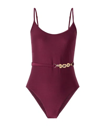 Zimmermann Awaken Swimsuit In Burgundy