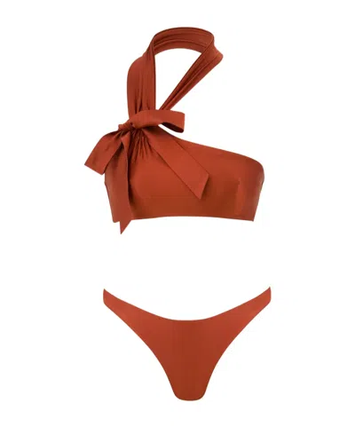 Zimmermann Awaken Tie Neck Bikini In Neutral