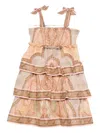 Zimmermann Awaken Kids Tiered Dress In Brown