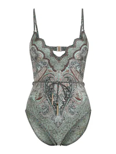 Zimmermann Wanderlust Scallop One-piece In Multi