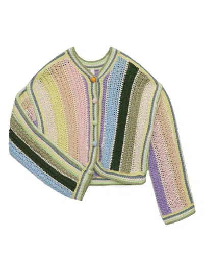 Zimmermann Kids' Baby Girl's, Little Girl's & Girl's Indra Striped Crochet Cardigan In Multi