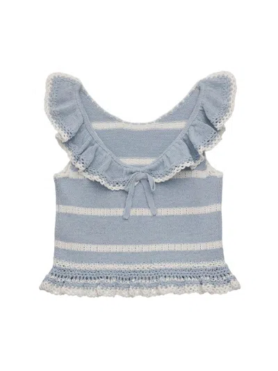 Zimmermann Kids' Baby Girl's, Little Girl's & Girl's Indra Striped Knit Top In Blue