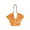 Zimmermann Womens Orange Zebra Goldentime Medium Zebra-pattern Raffia Tote Bag In Orange