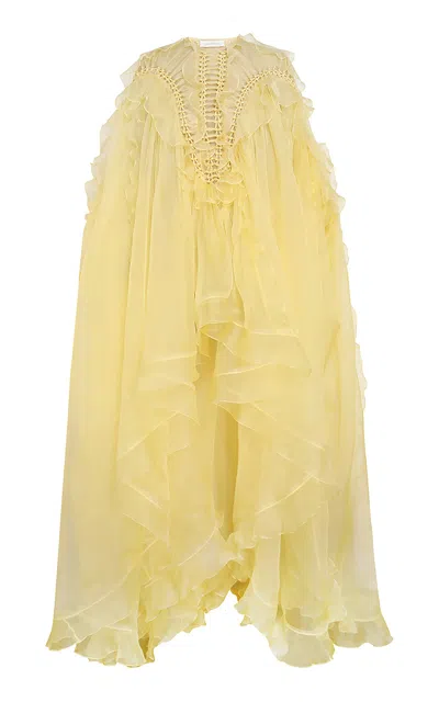Zimmermann Balance Braided Billow Dress In Yellow