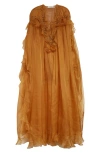 Zimmermann Balance Braided Trim Semisheer Silk Organza Gown