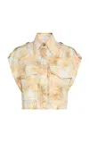 Zimmermann Balance Crop Shirt In Multi