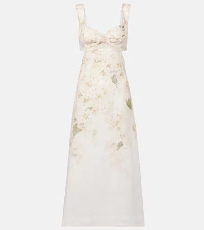 Zimmermann Balance Floral Linen Midi Dress