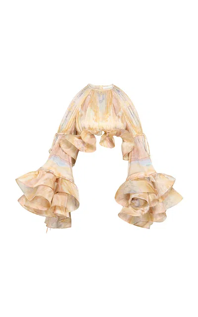 Zimmermann Balance Flounce Blouse In Multi
