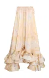 Zimmermann Balance Flounce Maxi Skirt In Multi