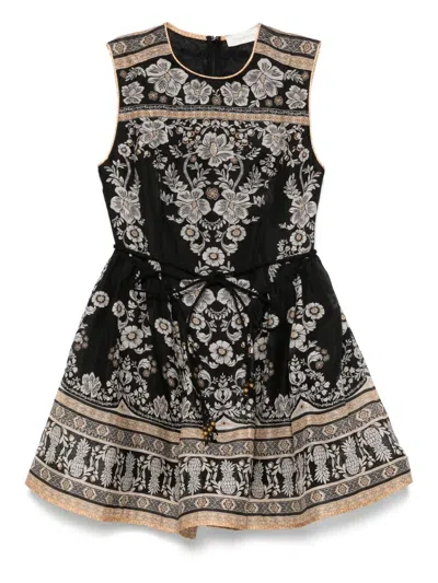 Zimmermann Balance Peplum Mini Dress In Black