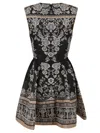 Zimmermann Sleeveless Mini Dress With Floral Patterns In Black