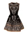 Zimmermann Sleeveless Mini Dress With Floral Patterns In Black Seal