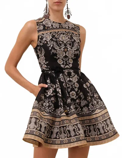 Zimmermann Balance Peplum Mini Dress In Black
